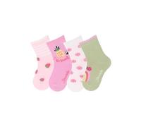 Sterntaler Socken 4er Pack Erdbeeren, Ananas, Blüten, Regenbogen - Babysocken für Mädchen - Babysocken mit Motiven - Socken für Babys im Set - rosa, 22