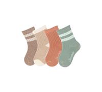 Sterntaler Socken 4er Pack Rippenmuster - Babysocken für Jungen - Babysocken mit Rippenmuster - Socken für Babys im Set - braun melange, 18