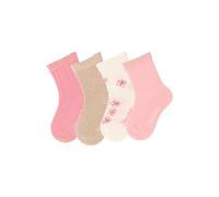 Sterntaler Socken 4er Pack Struktur und Schmetterling - Babysocken für Mädchen - Babysocken mit Motiven - Socken für Babys im Set - mattrosa, 18