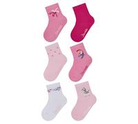 Sterntaler Socken 6er Pack Blumen - Baby- und Kinder-Socken im 6er Pack mit Umschlag, Innenfrottee, Blumen-, Zebra-, Tukan-, Rippen-, Herz- & Palmen-Motiv, Weiß, Größe 22