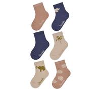 Sterntaler Socken 6er Pack Elefant - Baby- und Kinder-Socken im 6er Pack mit Umschlag, Innenfrottee, Elefant-, Blätter-, Rippen-, Palme- & Nashorn-Motiv, Beige, Größe 30