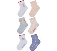 Sterntaler Socken 6er Pack Seepferdchen - Baby- und Kinder-Socken im 6er Pack mit Umschlag, Innenfrottee, Seepferdchen-, geringelt-, Muschel-, Bubbles-, Unterwasser- & Rippen-Motiv, Weiß, Größe 18