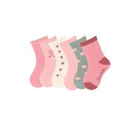 Sterntaler Socken 6er Pack Struktur - Babysocken für Mädchen - Babysocken mit Motiven - Socken für Babys im Set - mattrosa, 18