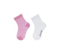 Sterntaler Socken Doppelpack - Mädchen Baby und Kindersocken - hautsympathisches Modal (Viskose aus Buchenholz) - atmungsaktive Sportsocken - uni und geringelt - 2er Pack Strümpfe - perlrosa, Größe 22