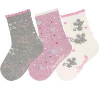 Sterntaler Mädchen Söckchen 3er-pack Katze Strumpfwaren, Hellgrau Mel., 30 EU