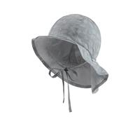 Sterntaler Sonnenhut Blätter mit Nackenschutz und Bindeband - schütztender Sommerhut Mädchen aus Baumwolle mit praktischem Bindeband - Sonnenhut Kinder mit Druckmuster - dunkeltürkis, 51