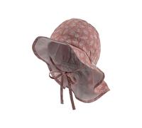 Sterntaler Sonnenhut Blätter mit Nackenschutz und Bindeband - schütztender Sommerhut Mädchen aus Baumwolle mit praktischem Bindeband - Sonnenhut Baby mit Druckmuster - rosenholz, 49