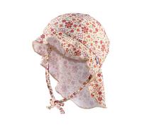 Sterntaler Sonnenhut Blumen - Mädchen Bademütze - UV-Schutz 50+ Sommermütze für Strand und Schwimmbad - mit Nackenschutz und Bindebändern - Baby & Kinder Kopfbedeckung - Ecru, Größe 55