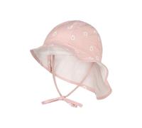 Sterntaler Sonnenhut Gänseblümchen - Sonnenhut aus Baumwolle mit Gänseblümchen-Print, mit Bindeband, Gummizug und Nackenschutz, gefüttert mit Bio-Baumwoll-Batist - Zartrosa, Größe 45