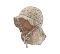 Sterntaler Sonnenhut Gartenblume - Mädchen Sommerhut in Leinenoptik mit Futter aus Batist (Bio) - Größe verstellbar - mit Nackenschutz und Bindebänder - Baby Kinder Kopfbedeckung - zartrosa Größe 51