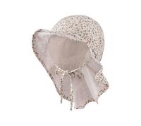 Sterntaler Sonnenhut Millefleurs - Mädchen Sommerhut mit Blümchen Muster - elastisches Gummiband - zum Binden - UV-Schutz 50+ Mütze mit Nackenschutz - Baby Kinder Kopfbedeckung - Ecru,Größe 45