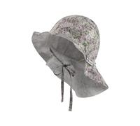 Sterntaler Sonnenhut Millefleurs mit Nackenschutz und Bindeband - Schirmmütze Baby gefüttert mit Batist (Bio) - Sommerhut Mädchen aus Baumwolle mit Größenregulierungsband UV30 - blassgrün, 45