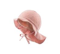 Sterntaler Sonnenhut Punkte - Mädchen Sommerhut aus Musselin - UV-Schutz 30 Sonnenhut - mit Nackenschutz - zum Binden - Futter aus Batist - Baby und Kinder Kopfbedeckung - mattrosa, Größe 47