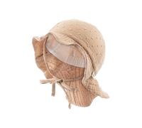 Sterntaler Sonnenhut Punkte - Mädchen Sommerhut aus Musselin - UV-Schutz 50+ Sonnenhut - mit Nackenschutz - zum Binden - Futter aus Batist - Baby und Kinder Kopfbedeckung - beige, Größe 45