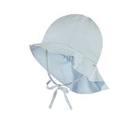 Sterntaler Sonnenhut Punkte - Sonnenhut aus Baumwolle mit 3D-Punkten, mit Bindeband, Gummizug und Nackenschutz, gefüttert mit Bio-Baumwoll-Batist - Hellblau, Größe 53