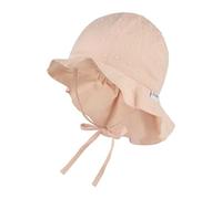 Sterntaler Sonnenhut Punkte - Sonnenhut aus Baumwolle mit 3D-Punkten, mit Bindeband, Gummizug und Nackenschutz, gefüttert mit Bio-Baumwoll-Batist - Staubrosa, Größe 47