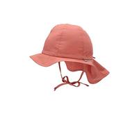 Sterntaler Sonnenhut - Unisex Sommerhut - UV-Schutz 50+ Mütze mit breiter Krempe und Größenregulierung - Nackenschutz - Bindebänder - Baby Kinder Kopfbedeckung aus Popeline (Bio) - Rosenholz,Größe 45