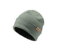 Sterntaler Beanie aus feiner Strickware - Zeitlose Unisex Mütze mit Umschlag - Verschiedene Tragevarianten - bequem und elastisch - mattgrün, Größe 47