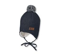 Sterntaler Mütze für Jungen mit Bommel und Ohrenklappen, Gefüttert, Alter: 3-4 Monate, Größe: 39, Blau (Marine)