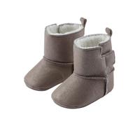 Sterntaler Babyschuh Glitzer Mädchen - Babyschuhe mit aufgenähter rutschfester Sternensohle & Klettverschluss - aus Velour mit Teddyflausch, beige, 22