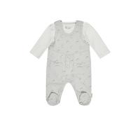 Sterntaler Strampler Set Lilly - 2-teilig - Baby Strampler aus Jersey mit Katzen-Stickerei und Langarmbody - bequemer Mädchen Zweiteiler ab Geburt - Druckknöpfe im Schritt - hellgrau - Größe 56