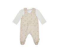 Sterntaler Strampler Set Lilly - 2-teilig - Baby Strampler aus Jersey mit Katzen-Stickerei und Langarmbody - bequemer Mädchen Zweiteiler ab Geburt - Druckknöpfe im Schritt - Natur - Größe 44