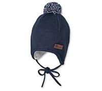 Sterntaler Mütze für Jungen mit Bommel und Ohrenklappen, Gefüttert, Alter: 3-4 Monate, Größe: 39, Blau (Marine)