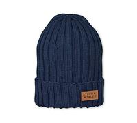 Sterntaler Strickmütze für Jungen mit Leder-Aufnäher, Blau (Marine 300), 47/49