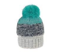 Sterntaler Strickmütze für Jungen mit Umschlag und blauem Bommel, Gefüttert, Alter: 18-24 Monate, Größe: 51, Türkis/Grau