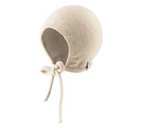 Sterntaler Strickmütze Lambswool - Mädchen Strickmütze mit Bindeband und Ohrenklappen - Baby Häubchen aus weicher Lammwolle - Wintermütze- Ecru, 41