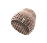 Sterntaler Strickmütze Lambswool - Unisex Beanie mit Abschlußbund in modischem Rippenstrick - Baby Mütze aus weicher Lammwolle - Wintermütze- lichtbraun, 49