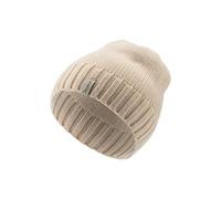 Sterntaler Strickmütze Lambswool - Unisex Beanie mit Abschlußbund in modischem Rippenstrick - Baby Mütze aus weicher Lammwolle - Wintermütze - Ecru, 45