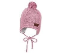 Sterntaler Baby - Mädchen Strickmütze Baby Bommelmütze Strick mit Ohrenklappen, Rosa, 45