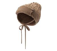 Sterntaler Strickmütze mit Holzknöpfen - Jungen Baby Mütze mit Zopfmuster - Wintermütze mit toller Strickmuster Kombination und Bindeband - braun, 47