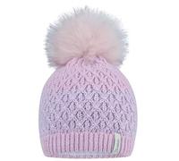Sterntaler Strickmütze mit Kunstpelz-Pompon und Baumwollfleece-Futter - warme Wintermütze für Mädchen - Mütze für Baby und Kinder, perlrosa, Größe 45