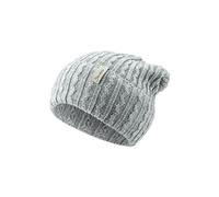 Sterntaler Strickmütze mit Wellen Muster - Lässige Unisex Beanie - Baby Wintermütze - Babymütze mit Umschlag - Silber Melange, 47