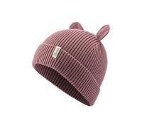 Sterntaler Strickmütze mit Umschlag - GOTS Mädchen Beanie aus Baumwolle (Bio) - Übergangsmütze mit kleinen, angesetzten Öhrchen - Kinder Mütze mit Rippstrickmuster - beerenrosa,51