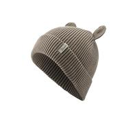 Sterntaler Strickmütze mit Umschlag - GOTS Unisex Beanie aus Baumwolle (Bio) - Übergangsmütze mit kleinen, angesetzten Öhrchen - Kinder Mütze mit Rippstrickmuster - lichtbraun, 51
