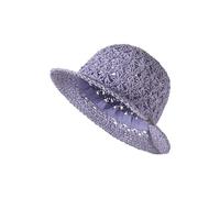 Sterntaler Strohhut Häkeloptik - Mädchenhut mit gehäkeltem Blumenmuster - Sonnenhut Baby schützt den Kopf vor der Sonne - Babyhut schützt den Kopf an heißen Tagen vor der Sonne - blasslila, 45