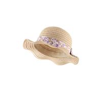 Sterntaler Strohhut Wellenrand -Modischer Hut mit Wellenkrempe und Blumenband - Mädchen Sonnenhut - Baby und Kinder Kopfbedeckung - Strandkappe - Sand, Größe 49