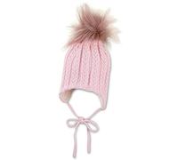 Sterntaler - Strick-Mütze WINTER mit Kunstfellbesatz in rosa Gr.49