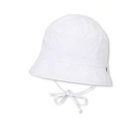 Sterntaler Unisex Fischerhut mit Bindebändern und versteckbaren Ohrenklappen, Alter: ab 9-12 Monate, Größe: 47, Weiß