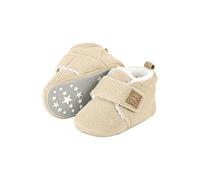 Sterntaler Strick-Krabbel- und Hausschuhe mit Klettverschluss 20 beige