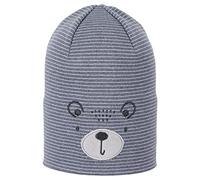 Sterntaler - Beanie SLOUCH BÄR gestreift in blau meliert Gr.49