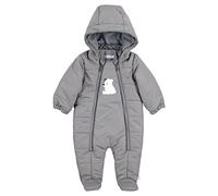 Sterntaler Unisex Kinder Overall Baby Overall Gesteppt mit Kapuze Eisbär Elia, Rauchgrau, 68