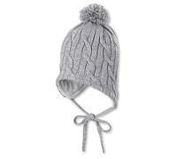 Sterntaler Unisex Kinder Strickmütze mit Bommel Mütze, Silber Melange, 53