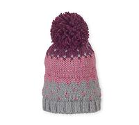 Sterntaler Unisex Strickmütze mit Bommel und Blockfarben, Gefüttert, Alter: 18-24 Monate, Größe: 51, Lila/Rosa/Grau