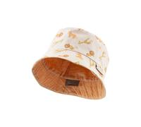 Sterntaler Wende Fischerhut Giraffen - Sommer Mütze mit Print aus Baumwolle - Wendeseite aus Musselin - UV-Schutz 50+ Sonnenkappe - Baby Kinder Kopfbedeckung- Natur, Größe 49