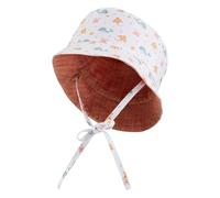 Sterntaler Wende Fischerhut Meerestiere - Sommer Mütze mit Print aus Baumwolle - Wendeseite aus Musselin - Strand Mütze zum Binden - Baby Kinder Kopfbedeckung - weiß, Größe 41