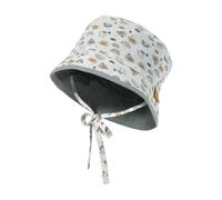 Sterntaler Wendefischerhut Regenbogen mit Bindeband - Babyhut Unisex mit UV -Schutz 50+ und Druckmuster - Wende -Fischerhut Baby schützt den Kopf - steingrün, 43